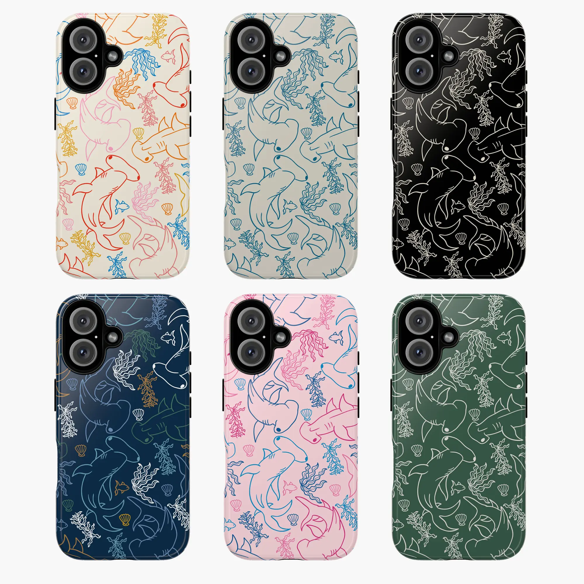 Hammerhead Shark Coral Reef Phone Case | Ocean Tough Phone Case | Cover for iPhone 16 15 14 13 12 Max Pro - Samsung Galaxy, Phonecover, Gift for her, Gift for him