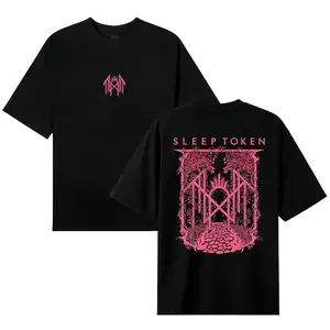 Tokenwear-Retro Limited Sleep Token Gate Rose Heavy Metal Shirt Unisex Oversize Rock Band Washed Heavyweight T-shirt for Men & Women Perfect for Casual Wear or Gifts