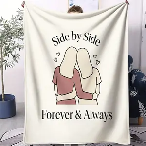 A Single-Sided Printed Plush Blanket With Best Friend-Themed Patterns, Soft, Warm, And Lightweight, Suitable For Beds, Sofas, Cars, And Room Decoration