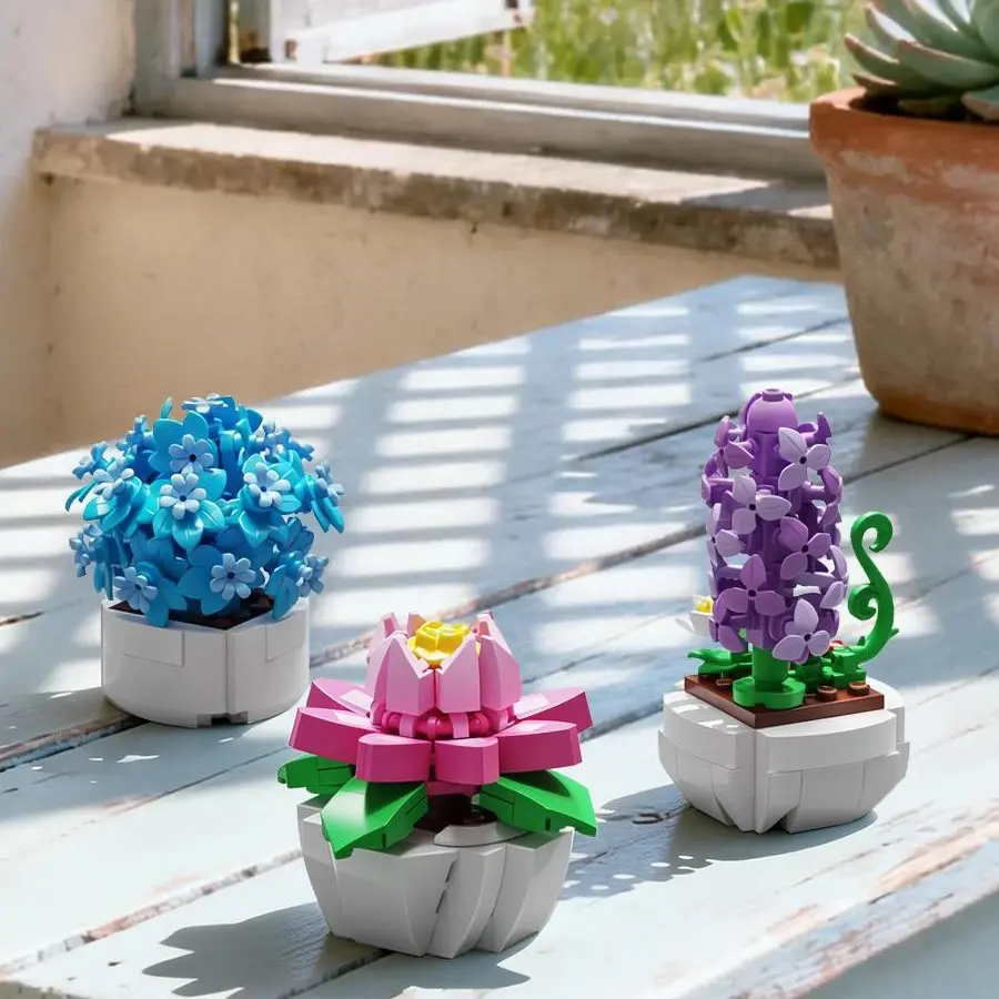 DIY 3D Botanical ABS Building Block Set - Forever Rose Mini Flower Bouquet Kit, STEM Educational Toy for Kids 6+, Durable Colorful Fidget Puzzle, Collectibles Gift for Girls, House Decor for Father’s Day, Thanksgiving, Valentine’s Day
