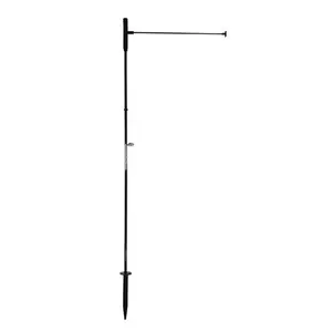 In the Breeze 4580 Pivoting Garden Flag Pole 42 Inches High 15 Inches Wide Black Fiberglass Easy Assembly with Metal Clip and Ground Stake