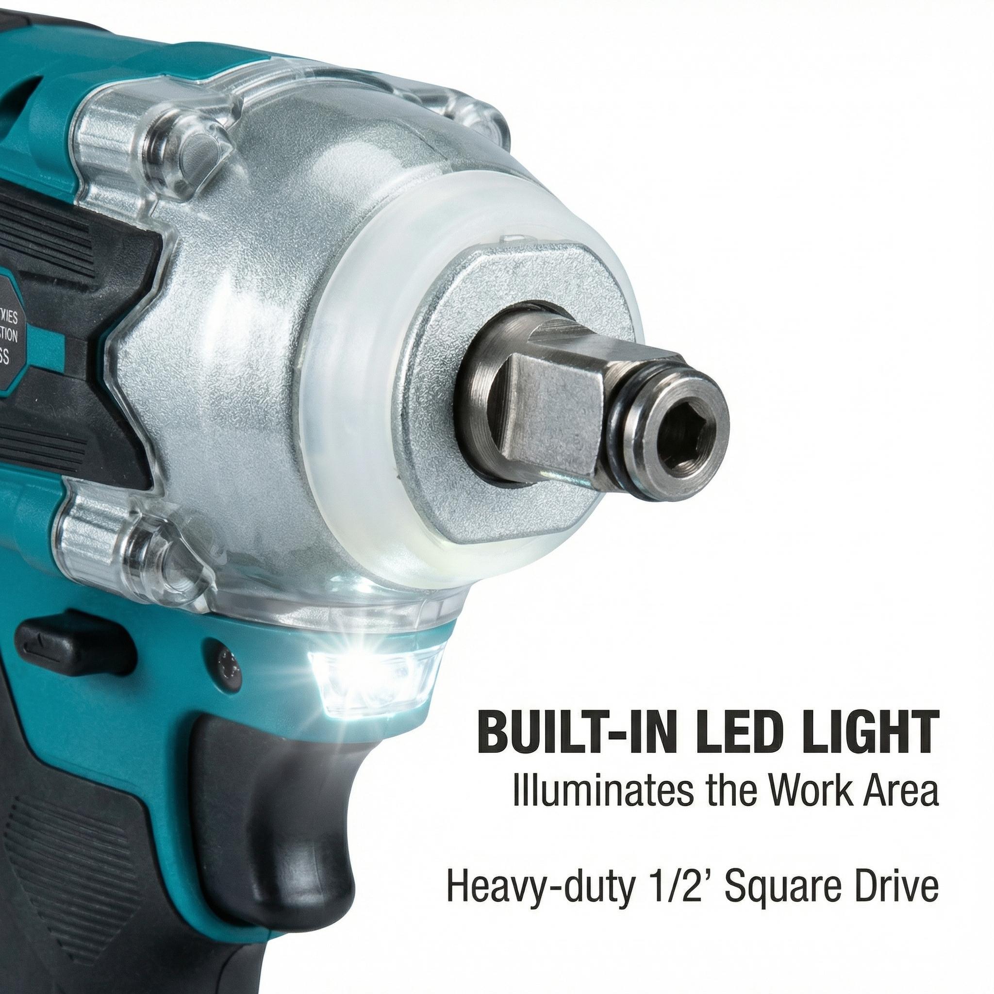 Makita DTW300 Brushless Impact Wrench with 18V Battery & Charger – 330 N·m Fastening Torque for M10 to M20 Bolts