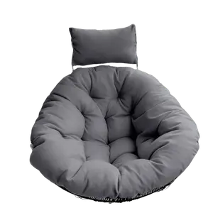 DANGHOOGY Outdoor Egg Chair Cushion, Waterproof Hanging Chair Cushion with Headrest Pillow, Egg Chair Replacement Cushion for Patio Furniture, U-Shaped Eggs Swing Cushion for Basket Chairs, Gray