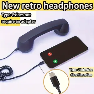 New Type-C Direct Plug Retro Vintage Phone Microphone, C Port Phone No Conversion Needed, Ergonomic Design, Multiple Dream Colors