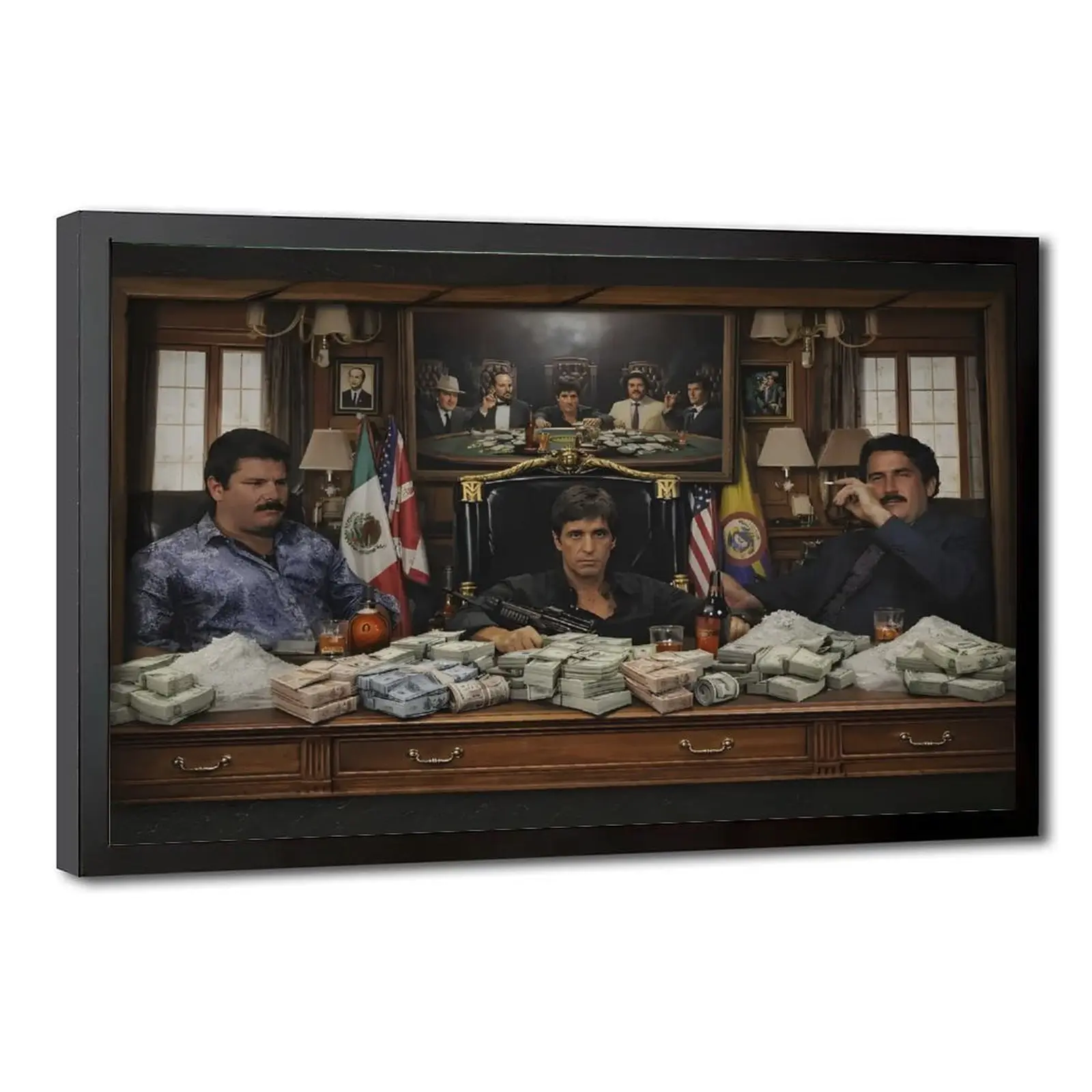 El Chapo Guzman Mexican Gangster Drug Lord Art Poster Print Portrait Premium Poster Canvas Poster Wall Art Decor Print Picture Paintings for Living Room Office Decoration