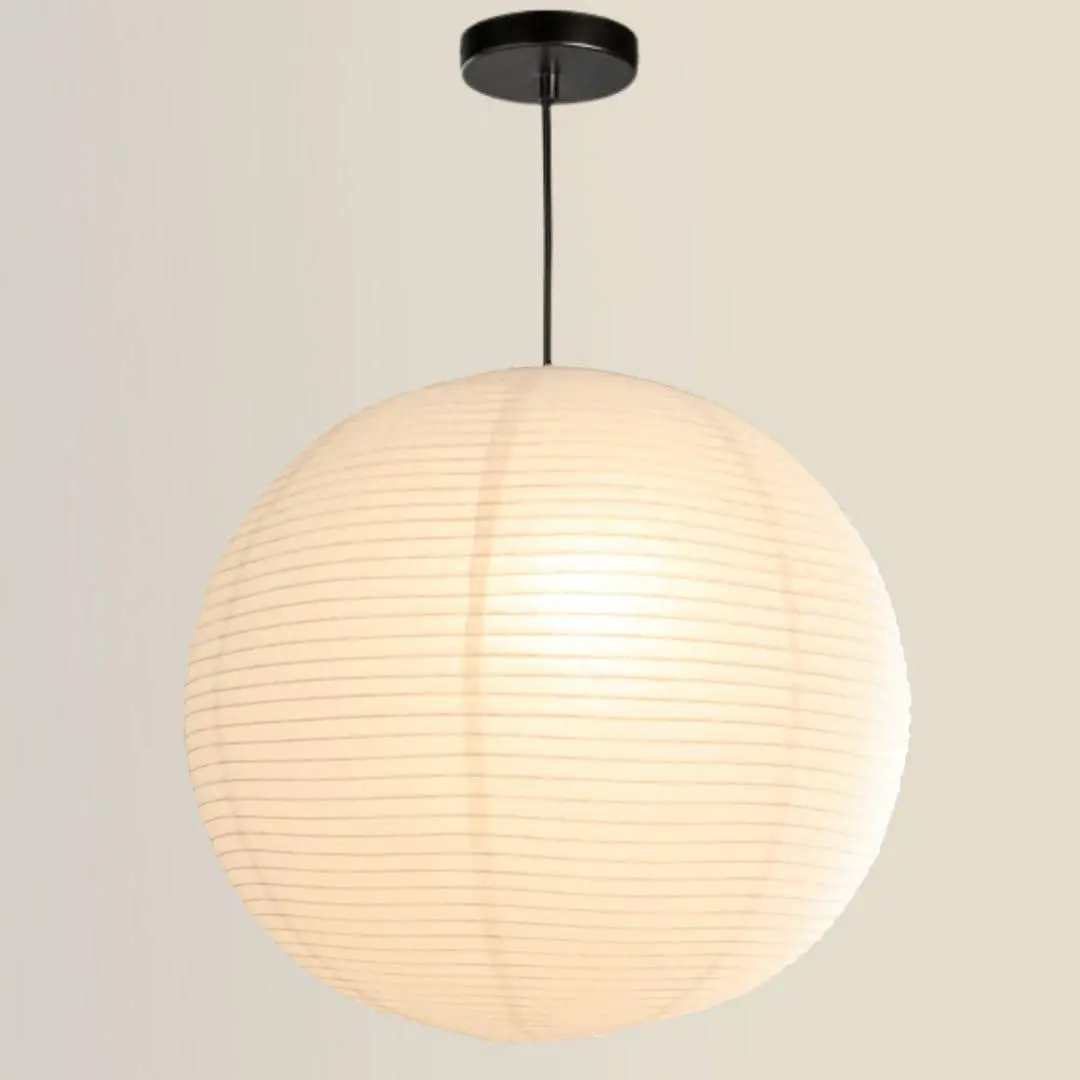 Japanese Style Lantern - Off White Round Paper Pendant - Rice Paper Pendant - All Sizes Available