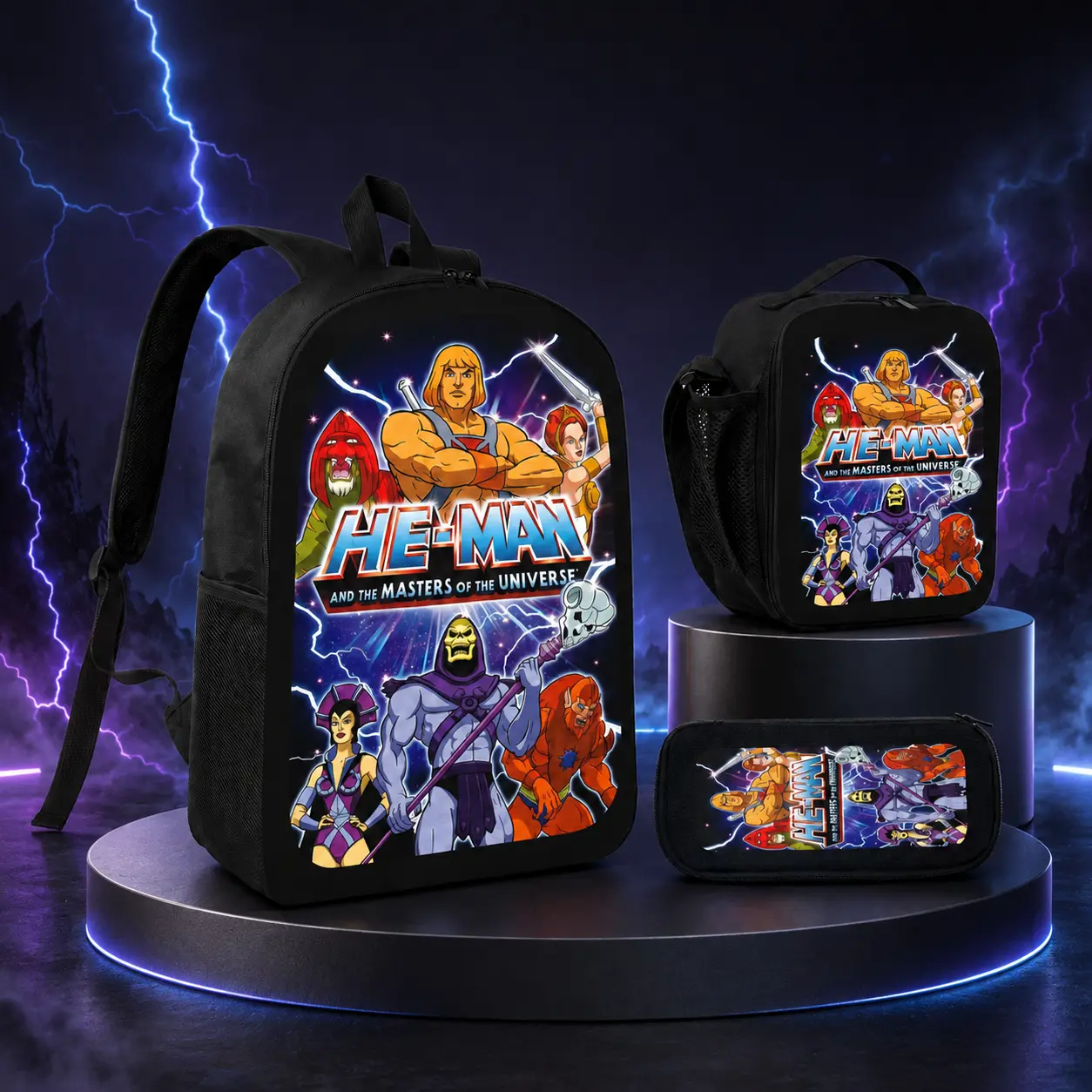 HE-MAN Backpack, Retro Cartoon Double Shoulder Backpack, Breathable Back Panel, Adjustable Shoulder Straps, Lightweight Casual Backpack