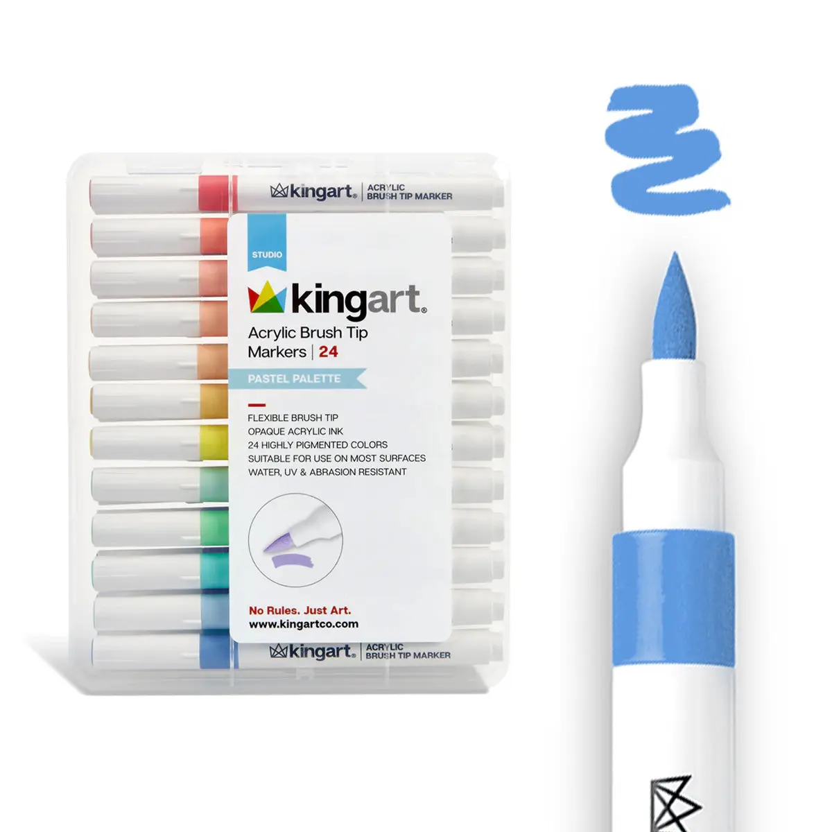 Acrylic Paint Brush Tip Markers - 24 Pastel Colors