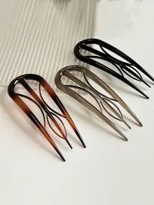 French Hair Clips - U-Shaped Retro Vintage Acetate Hairpins for Women with Thin & Thick Hair, Gentle Grip for Updos, Buns, Ponytails, 14+ Years Old, clips in hair, hair accessories for women, clips for hair accessories, everyday accessories