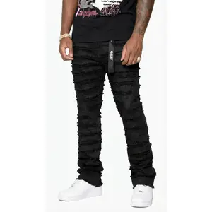 Men’s Stacked Jeans – Urban Edge Distressed Baggy Jeans