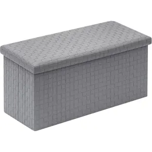 Footlocker Dorm, Bedroom| Versatile Toy Box, Blanket Chest & Compact Seat with Stylish Hidden Storage Grey 30"x15"x15"