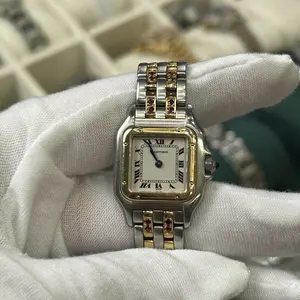 Cartier Panthère de Cartier Quartz Watch 23MM White Dial Stainless Steel & Yellow Gold After-Set Diamond Bracelet with Ruby Women’s Watch  WHT032221