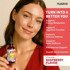 (1-PACK) Vitamin B12 Liquid Supplement Dropswith B6, B1, Niacin & Folate - Edible Support forEnergy, Brain & Heart, Non-GMO & Gluten-Free, 4FIOz