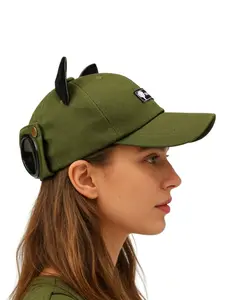 Dad Hat Baseball Cap Cotton Curved Brim Cat Ear Pilot Goggle Design Sun Protection Breathable Lightweight Street Trend Style For Men And Women Adjustable Casual Headwear