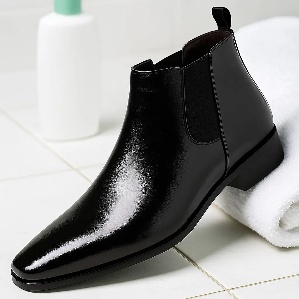 Men's Chic Chelsea Boots, Stylish Slip-On Microfiber Leather Dress Shoes with Gore Panels for Casual & Office Wear, Design