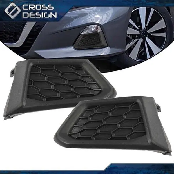 CROSSDESIGN Fog Light Cover Bezel Set Fit For 19-21 NISSAN ALTIMA S SR Driver&Passenger Side
