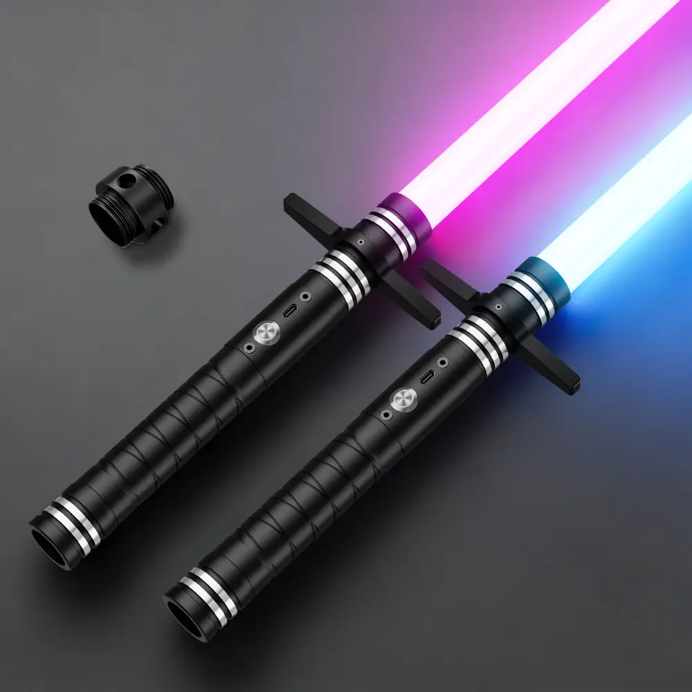 Unisex 2-Pack Toy Lightsaber Set for 8-10 Years, Aluminum Alloy & Heavy-Duty PC Blades, 20 RGB Lighting Effects, 4 Sound Effects, USB Rechargeable, Ideal for Role-Playing & Epic Gifting