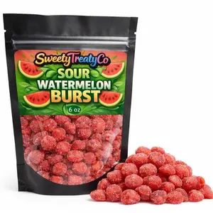 Sour Watermelon Gushers - (6oz Large Resealable Bag) - Gooey Sweet & Sour Candy - Ships Same Day - USA Made