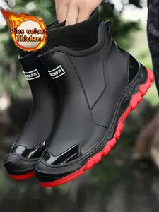 Large Size Couple Winter Fleece Anti-Slip Rain Shoes Waterproof Rubber Slip Resistant Boots, Lightweight Comfortable Multi-Functional Design, Fishing Outdoor Kitchen Fashion Choice