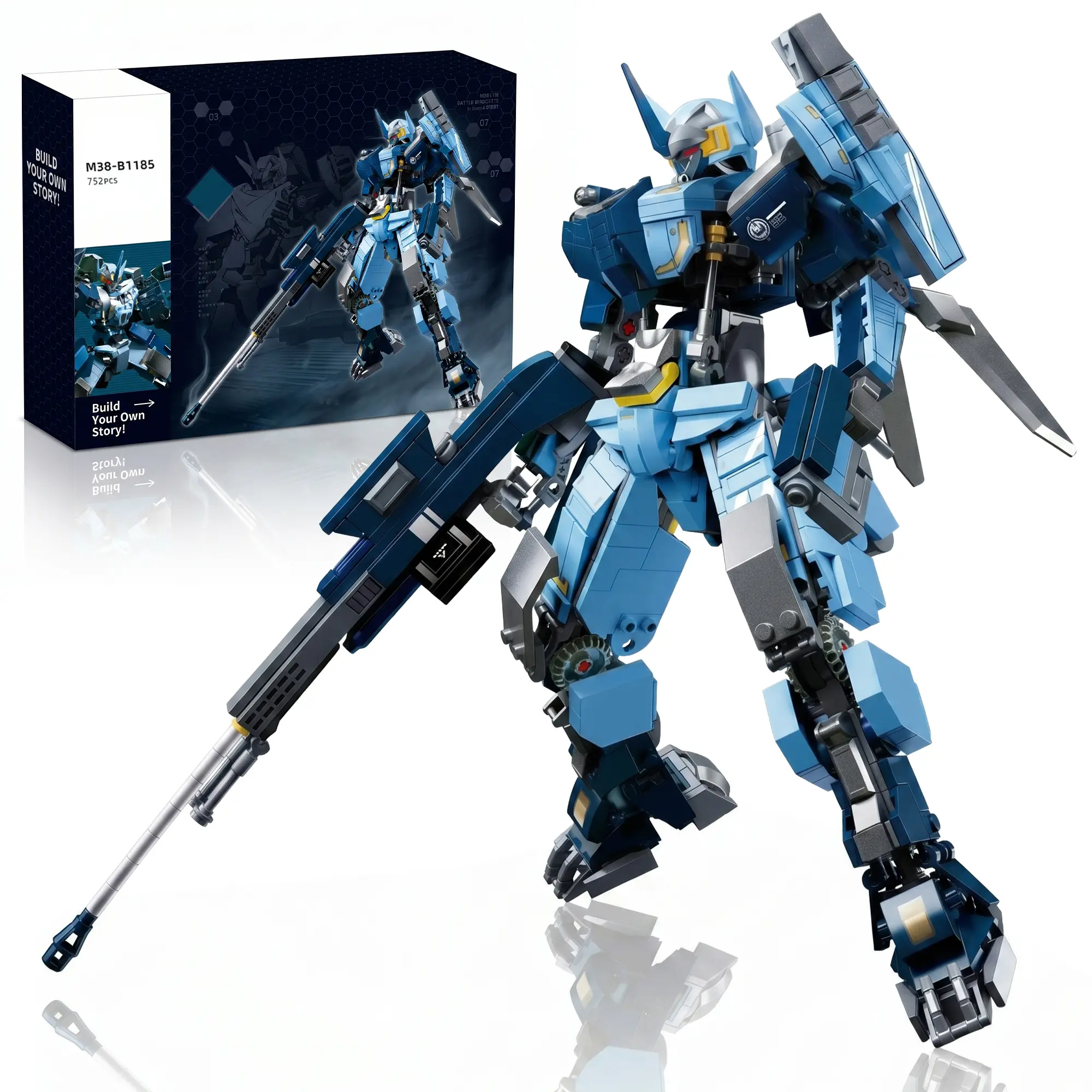 Mecha Building Set, Robot Warrior Kit with Two Interchangeable Weapons for Adults and Teens, Action-Packed and Creative DIY Project, Detailed Collectible Gift for Mech Enthusiasts, Powerful Robotic Aesthetic for Shelf or Desk Display
