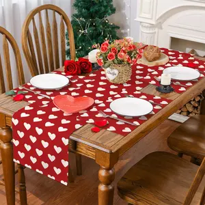 1/4/5/7pcs Valentine's Day meal mat placemat table flag set, romantic pink heart design anti slip and heat-insulating table mat, party and party table decoration table flag table mat, Valentine's Day restaurant kitchen decoration, home decoration, gifts