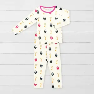 Bestaroo Key to My Heart Jammies – Kids Bamboo Pajama Set, Super Soft & Cozy, Snug Fit, No Flame Retardants, Matching Top & Bottom, Multiple Sizes