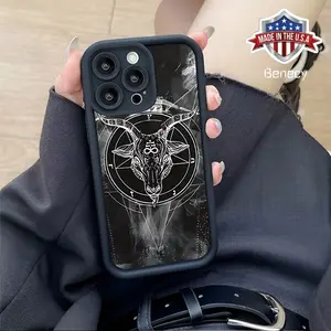 Baphomet-Themed Occult Mobile Phone Case: Popular Creative Designs, a New Groove-Style Phone Case That Is Fun, Simple, And Trendy for Both Men And Women, Compatible with Iphone Models 11 Through 16, Including 16E, 16PRO, 16PROMAX, And 16PLUS.