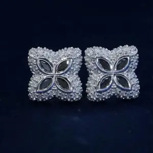 Black Moissanite X Earrings 2 Carats S925