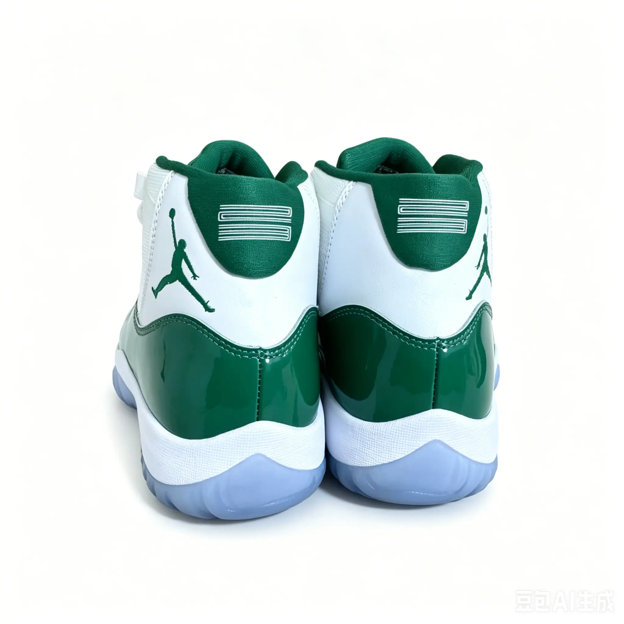 Vintage-Inspired White & Green High-Top Basketball Sneakers, Premium Mesh & Patent Leather Construction, Comfortable Street Shoes