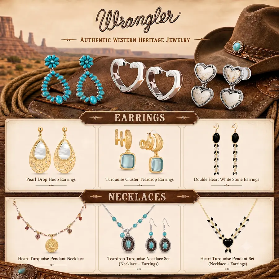Wrangler Rustic Couture Milan Chiva Women's Jewelry Mystery Box - 2/3/5PCS Random Assorted Blind Box, Western Cowgirl Boho Trendy Styles, Earrings Necklaces Bracelets Rings, Women's Fashion Accessories, Western Stuff, Gifts for Women, Accessories For Wome
