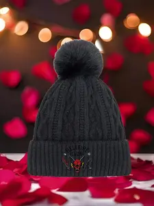 Hellfire Club 2026 new model Multi Color Soft Fabric Pom Pom Winter Hat Warm Cozy Unisex Headwear with Universal Fit Versatile Cold Weather Accessory for All Genders & Outfits