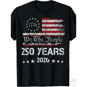 250Th Anniversary of America: Celebrating 250 Years of 'We The People' on July 4Th. Unisex T-Shirt for Summer 2025, Featuring a Short-Sleeve Design Made from 220G Pure