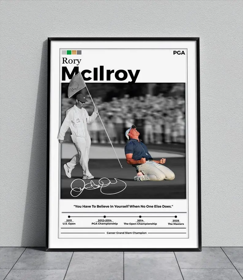Rory McIlroy  Poster | Golf Gift | Man Cave |  Print | Sports Wall Art | Wall Poster | Gift For Him | Poster