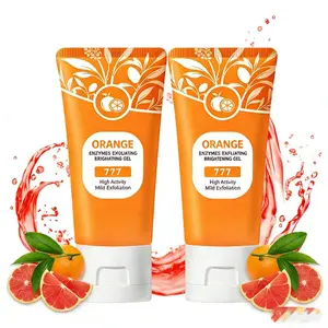 Orange Enzymatic Exfoliating Gel, Gentle Non-Irritating Face Exfoliator for Sensitive Skin, Deep Cleansing Dead Skin Remover, Moisturizing No Tightness Facial Scrub for Daily Skincare,gel peel,skin gentle peel,mild exfoliate.