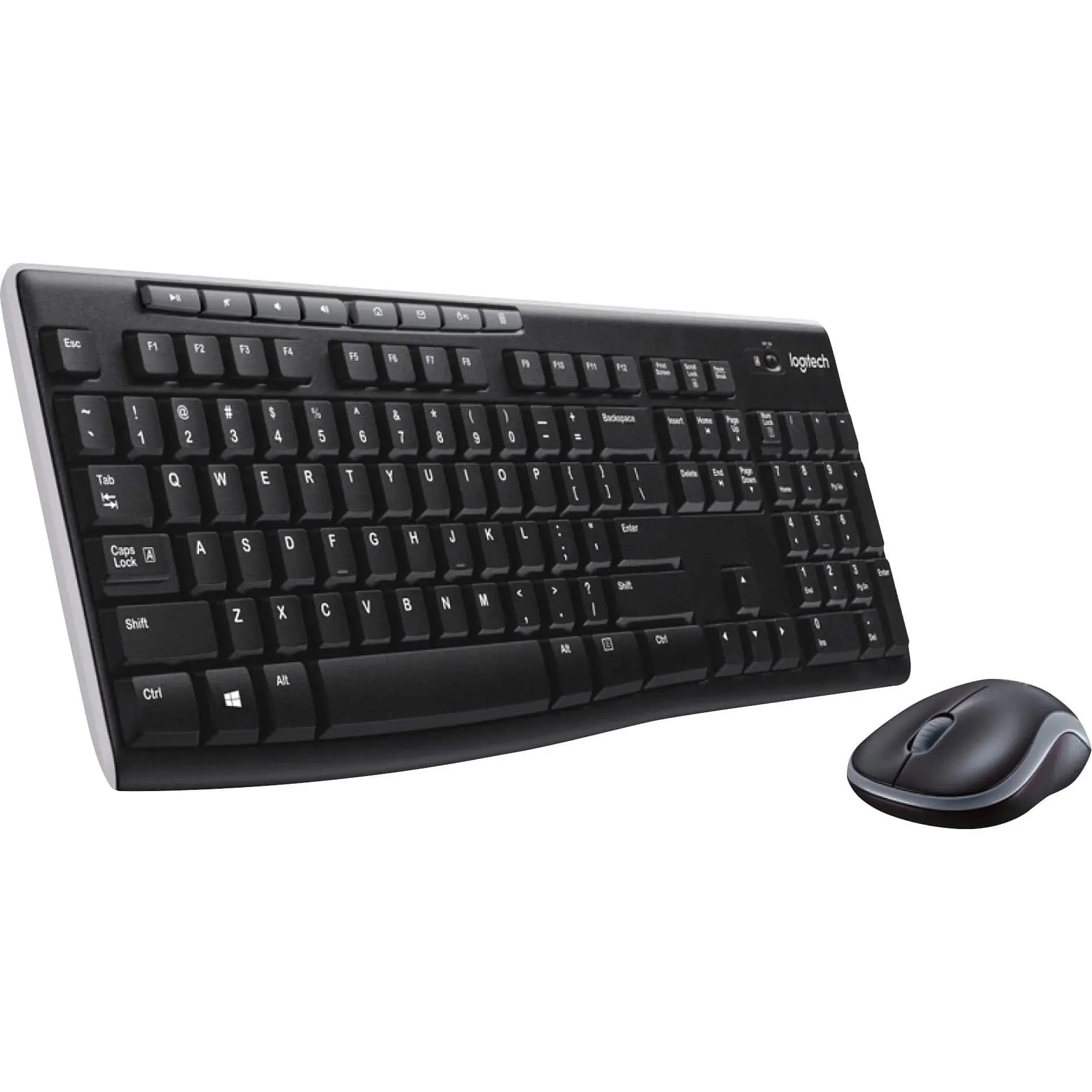 Logitech - MK270 Full-size Wireless Membrane Keyboard and Mouse Bundle for PC - Black