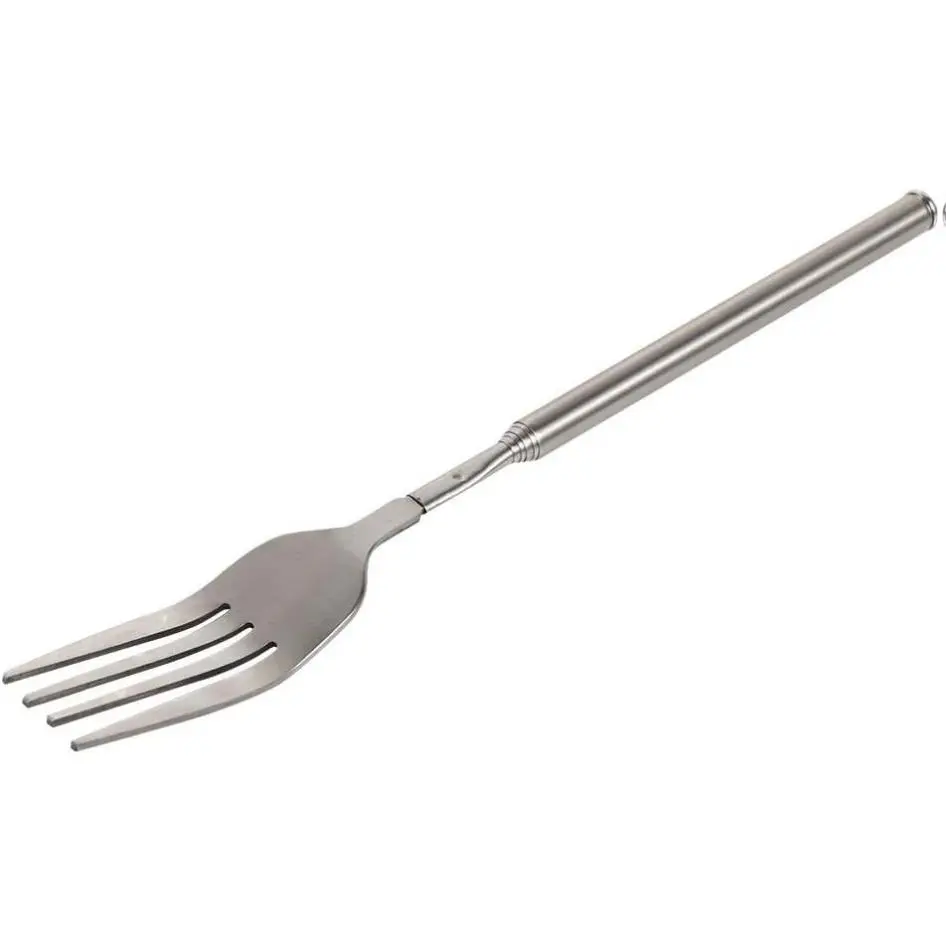 Extendable Fork,8.7 to 25.4 Inch Expandable fork prank,Expandable fork,Telescopic BBQ Fork, Stainless Steel, Extendable Handle,Long Dinner Fruit Dessert Cutlery, Utensils, Dinnerware