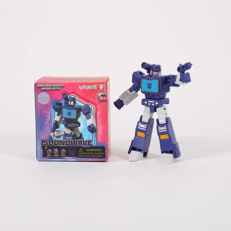 TRANSFORMERS Generation 1 YOLOPARK AMK MINI 4.72in Pre-assembled Action Figure Set - Optimus Prime & More Comics Robot Playsets, Mini-me Scale Model Playsets with Concussion Blaster ABS Toys for Sci-Fi Fans Ages 8+
