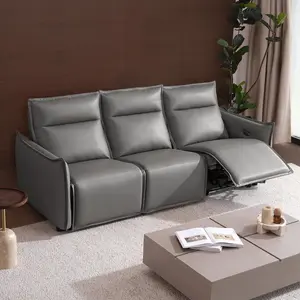 ModernMate 96" Power Recliner 3-Seater with Zero Gravity, Zero Wall Hugger Design, Faux Leather Dual Reclining Couch with USB & Type-C Ports, 27.6" Oversized Wide Seats Sofa for Living Room, Grey