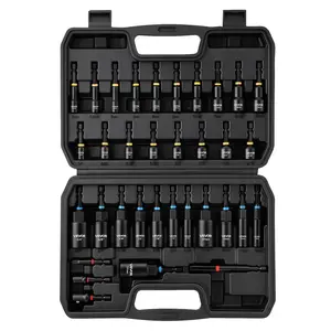 【DealsForYouDays】VEVOR Master Magnetic Impact Nut Driver Set 34-Piece, Metric & SAE Sizes, with Nut Setter, Quick Release Extension, Wing Nut Driver, Storage Box, Versatile for Automotive, Machinery, and DIY Tasks