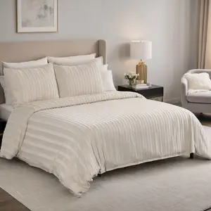 Beige Bohemian Jacquard Bedding Set, Wrinkle-Resistant & Machine Washable - Warm Breathable Comfort for Kids & Adults, Queen Duvet Cover, Ultimate Christmas Gift