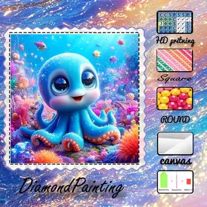 5D-DIY, high-grade velvet canvas, diamond art, diamond painting kit, underwater world, colorful AB diamonds, fairy dust diamonds, crystal diamonds, perfect home decor, handmade diamond art painting kit, special craft diamond art kit, Diamond Art Tools