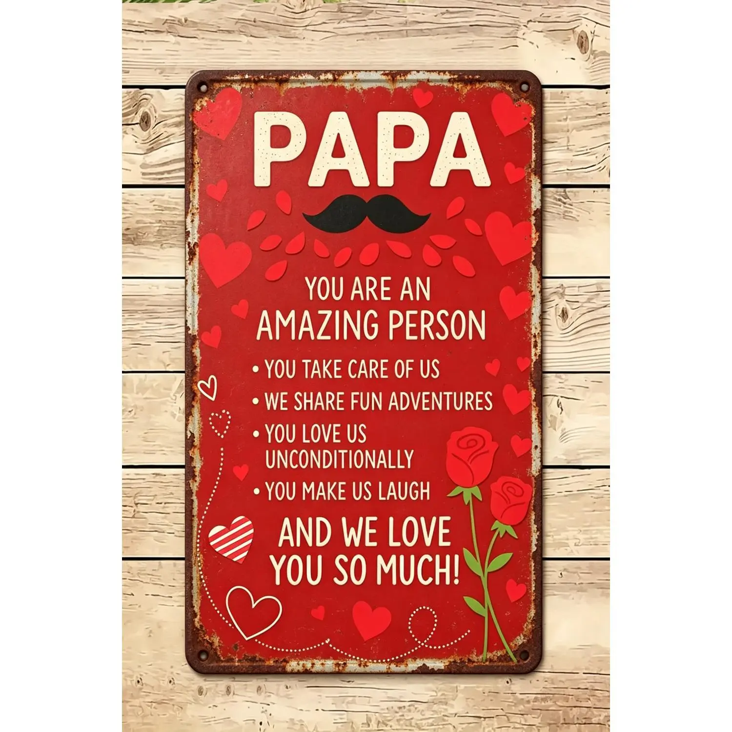 We Love You So Much Papa Quote Tin Sign - Retro Wall Decor For Home
