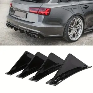 4pcs Car Accessories Vehicle Exterior Decoration Rear Bumper Lip Diffuser Shark Fins Aprons Cover Car Decals Sticker for Civic Sedan 4Dr 2016-2020