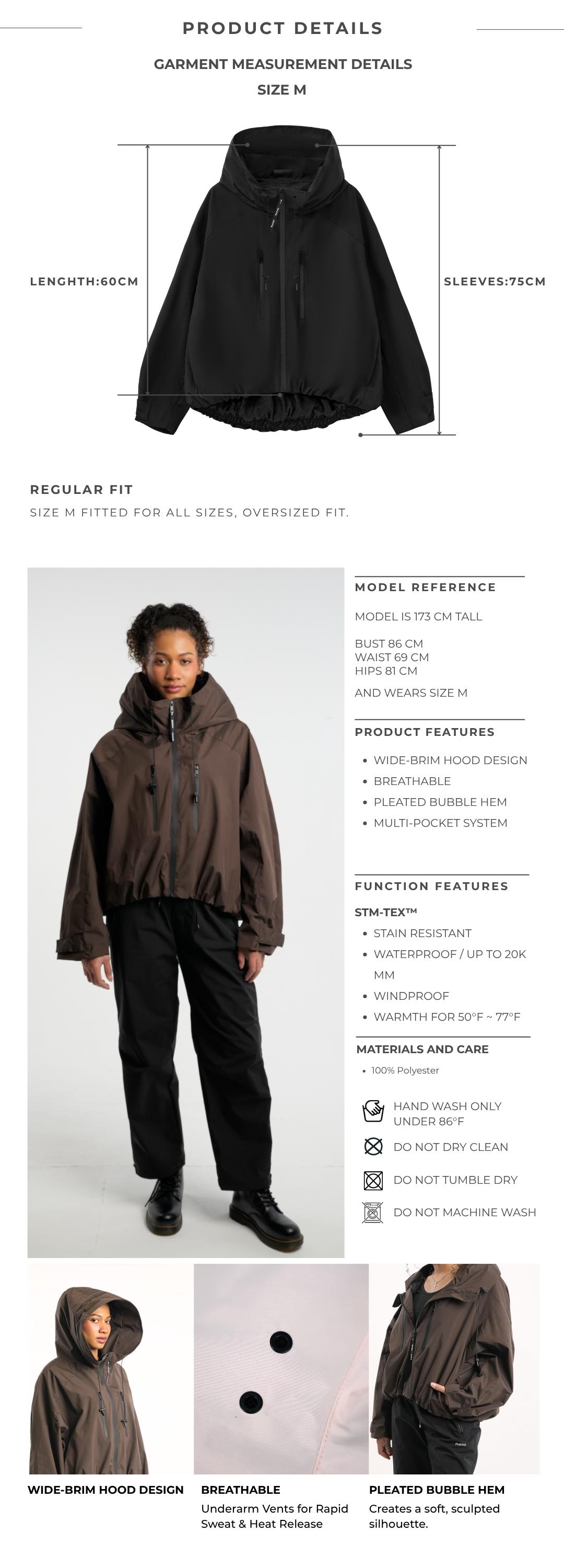 【Restocked】PUFFIT STM-TEX Short One-Size Rain Jacket With Pleated Hem,Hooded Jacket,Waterproof Jacket,Women Jacket,Wide-Brim Hood,Adjustable Cuffs,Zips,Outdoor Sport,Jacket,Statements,Windbreaker,Spring,Dog Walking,School Running,Football Mum,Stylish 【Restocked】PUFFIT STM-TEX Short One-Size Rain Jacket With Pleated Hem,Hooded Jacket,Waterproof Jacket,Women Jacket,Wide-Brim Hood,Adjustable Cuffs,Zips,Outdoor Sport,Jacket,Statements,Windbreaker,Spring,Dog Walking,School Running,Football Mum,Stylish