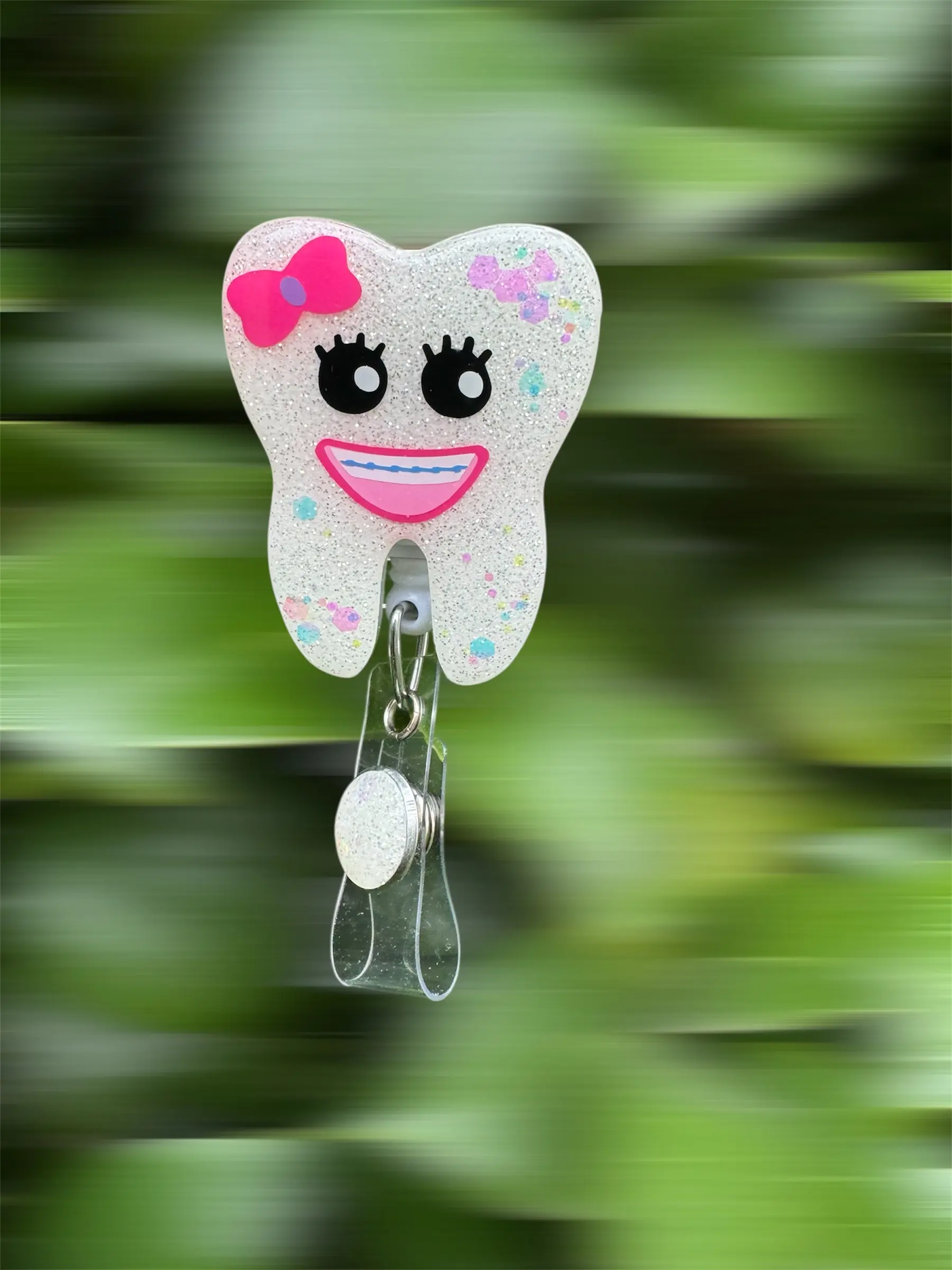 Brace Face Badge Reel, 2”, Retractable Swivel Alligator Clip