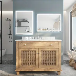 LED Bathroom Mirror with Lights, 32x24 Inch Smart Bathroom Mirror with Lights and Defogger, Dimmable Vanity LED Mirror for Bathroom Wall Mounted, Anti-Fog, Memory Function, Horizontal/Vertical Installation