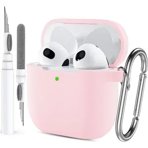 Case for Airpods 4 Gen Cover for Women Girl, Compatible Airpods 4th Generation Case, Soft Silicone Apple iPod 4th Gen Protective Cover Skin with Keychain Cleaner Pen,Pink,summerwins