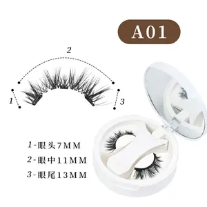 Magnetic Eyelashes With Applicator Long Lasting and Reusable Magnetic Lashes Natural Look No Glue or Eye Liner Needed False Eyelashes Waterproof, Easy To Wear(1Pair,Vibrant)