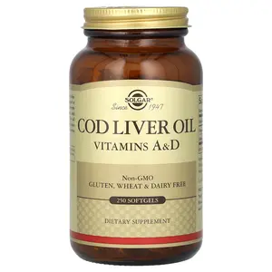 Solgar Cod Liver Oil, Vitamins A & D, 250 Softgels
