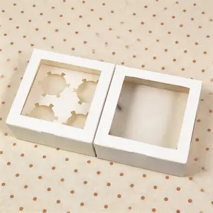 20/15/10/5/1pcs Bakery Pastry Takeaway Boxes, 4/6 Count Kraft Paper Cupcake Muffin Boxes with Transparent Window.needoh.paper plates